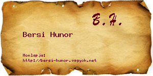 Bersi Hunor névjegykártya